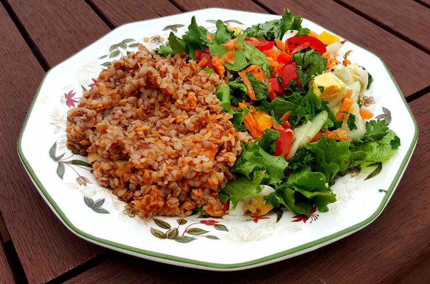 roasted buckwheat green salad