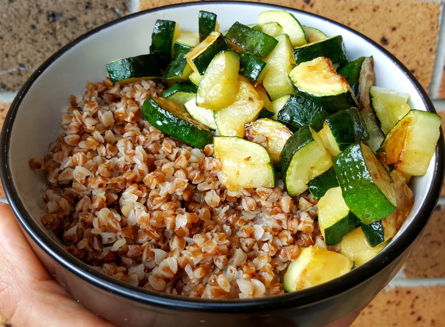 roasted buckwheat with zucchini